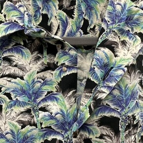 Tori Richard Uniforms Small Palm Tree Design Hawaiian Shirt Luau Tropical Party - Picture 3 of 9